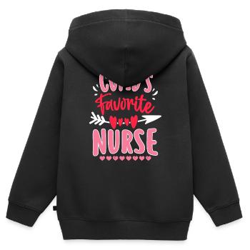 Infirmière préférée de Cupidon - Sweat Premium à capuche zippé enfant bio - noir - Dos - AI Model Kid Male (0cm)