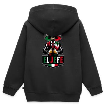 El Jefe El Patrón auf Spanisch Lustiges mexikanisches Zitat - Kinder Premium Organic Zip Hoodie - Schwarz - Hinten - AI Model Kid Male (0cm)