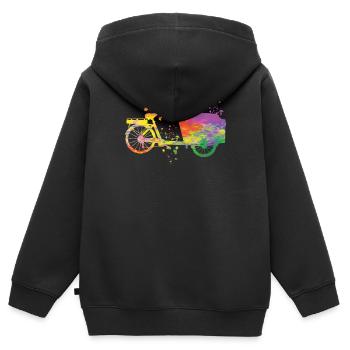 Heavy Duty Bike Cargo Bike Cargo Bike Cargo Bike - Kids Premium Organic Zip-up Hoodie - black - Back - AI Model Kid Male (0cm)