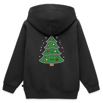 Kleiner Weihnachtsbaum - Kinder Premium Organic Zip Hoodie - Schwarz - Hinten - AI Model Kid Male (0cm)