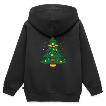 Kleiner Weihnachtsbaum - Kinder Premium Organic Zip Hoodie - Schwarz - Hinten - AI Model Kid Male (0cm)