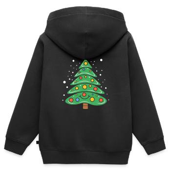 Kleiner Weihnachtsbaum - Kinder Premium Organic Zip Hoodie - Schwarz - Hinten - AI Model Kid Male (0cm)