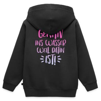 Genitiv Ins Wasser Weil Es Dativ Ist - Kinder Premium Organic Zip Hoodie - Schwarz - Hinten - AI Model Kid Male (0cm)
