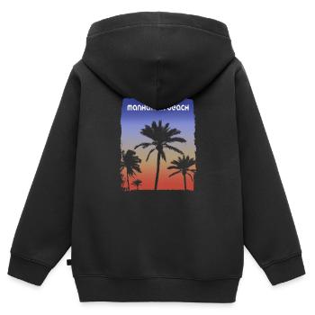 Manhattan Beach California Sunset Vacation - Kids Premium Organic Zip-up Hoodie - black - Back - AI Model Kid Male (0cm)