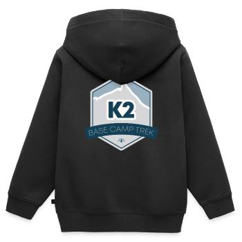 K2 Base Camp Trek - Sweat Premium à capuche zippé enfant bio - noir - Dos - AI Model Kid Male (0cm)