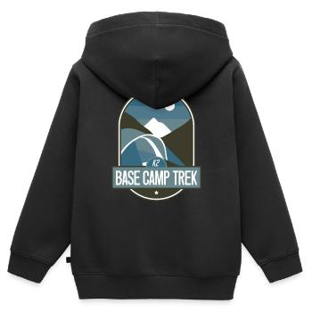 K2 Base Camp Trek - Kids Premium Organic Zip-up Hoodie - black - Back - AI Model Kid Male (0cm)