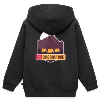 K2 Base Camp Trek - Kids Premium Organic Zip-up Hoodie - black - Back - AI Model Kid Male (0cm)