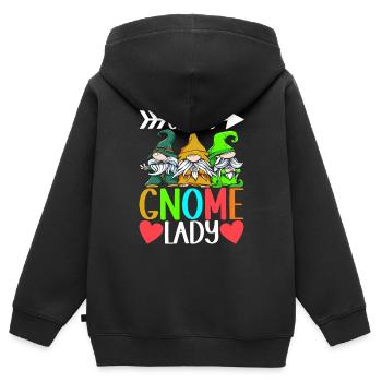 Gartenzwerge Gartenarbeit - Kinder Premium Organic Zip Hoodie - Schwarz - Hinten - AI Model Kid Male (0cm)