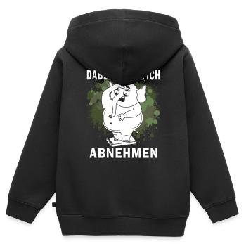 JE VOULAIS PERDRE DU POIDS - Sweat Premium à capuche zippé enfant bio - noir - Dos - AI Model Kid Male (0cm)