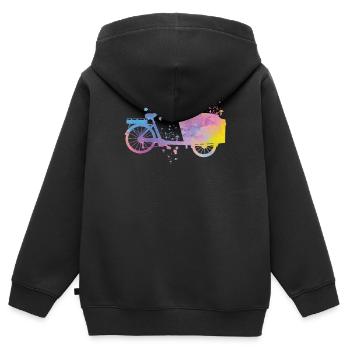 Heavy Duty Bike Cargo Bike Cargo Bike Cargo Bike - Kids Premium Organic Zip-up Hoodie - black - Back - AI Model Kid Male (0cm)