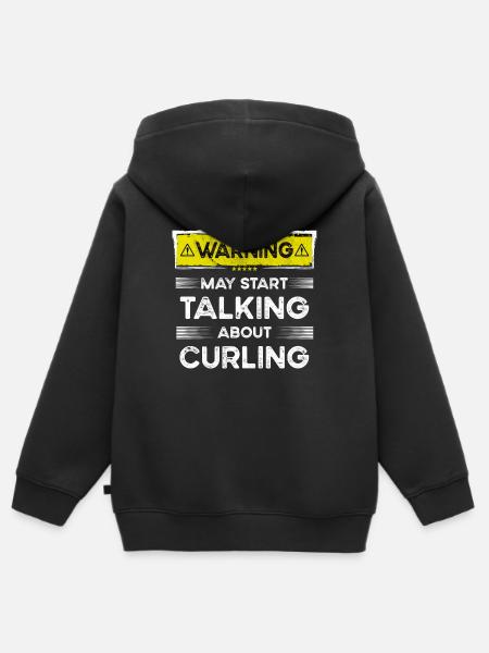 Talking about Curling funny - Kinder Premium Organic Zip Hoodie - Schwarz