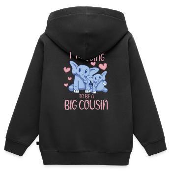 Promoted To Going To Be A Big Cousin Proboscideans - Kids Premium Organic Zip-up Hoodie - black - Back - AI Model Kid Male (0cm)