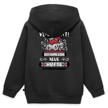Nouvelle chirurgie de la hanche - Sweat Premium à capuche zippé enfant bio - noir - Dos - AI Model Kid Male (0cm)