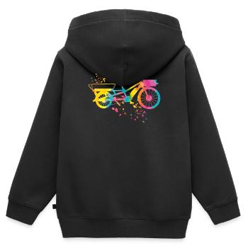 Heavy Duty Bike Cargo Bike Cargo Bike Cargo Bike - Kids Premium Organic Zip-up Hoodie - black - Back - AI Model Kid Male (0cm)
