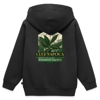 Botanischer Garten Cluj-Napoca - Rumänien - Kinder Premium Organic Zip Hoodie - Schwarz - Hinten - AI Model Kid Male (0cm)