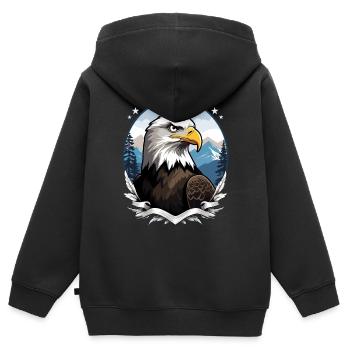 Weißkopfseeadler - Kinder Premium Organic Zip Hoodie - Schwarz - Hinten - AI Model Kid Male (0cm)