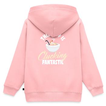 Hühnernudelsuppe Wortspiel - Kinder Premium Organic Zip Hoodie - Rosa - Hinten - AI Model Kid Female (0cm)