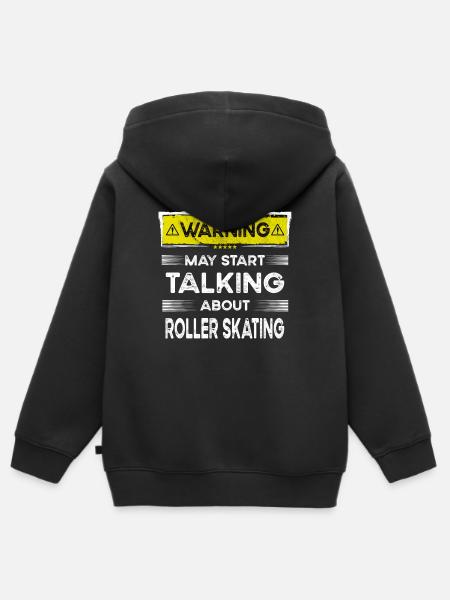 Talking about Roller skating funny - Kinder Premium Organic Zip Hoodie - Schwarz