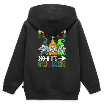 Gartenzwerge Gartenarbeit - Kinder Premium Organic Zip Hoodie - Schwarz - Hinten - AI Model Kid Male (0cm)