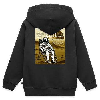 CHAISE DE JARDIN ASTRONAUTE CHILL OUT - Sweat Premium à capuche zippé enfant bio - noir - Dos - AI Model Kid Male (0cm)