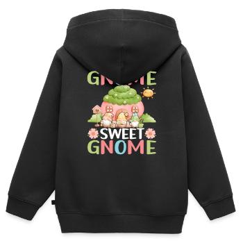 Nains de jardin Jardinage - Sweat Premium à capuche zippé enfant bio - noir - Dos - AI Model Kid Male (0cm)