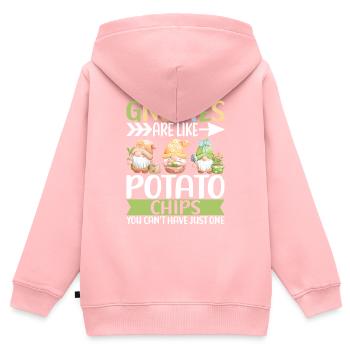 Nains de jardin Jardinage - Sweat Premium à capuche zippé enfant bio - rose - Dos - AI Model Kid Female (0cm)