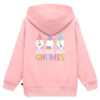 Garden Gnomes Gardening - Kids Premium Organic Zip-up Hoodie - rose - Back - AI Model Kid Female (0cm)
