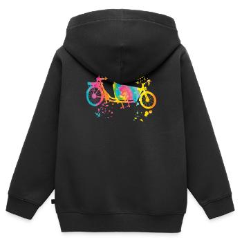 Heavy Duty Bike Cargo Bike Cargo Bike Cargo Bike - Kids Premium Organic Zip-up Hoodie - black - Back - AI Model Kid Male (0cm)