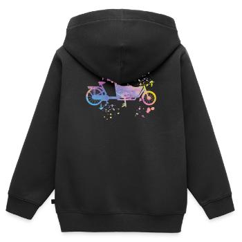 Heavy Duty Bike Cargo Bike Cargo Bike Cargo Bike - Kids Premium Organic Zip-up Hoodie - black - Back - AI Model Kid Male (0cm)