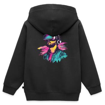 Réalité virtuelle - Immergez-vous dans un - Sweat Premium à capuche zippé enfant bio - noir - Dos - AI Model Kid Male (0cm)