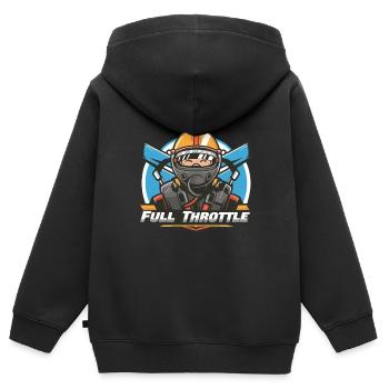 PILOTES DE VOITURES DE COURSE - Sweat Premium à capuche zippé enfant bio - noir - Dos - AI Model Kid Male (0cm)