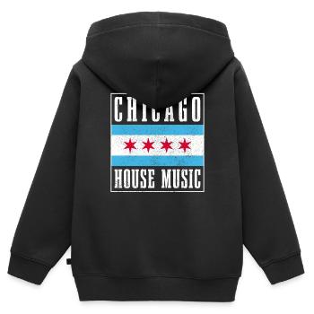 Chicago House Music Illinois - Kinder Premium Organic Zip Hoodie - Schwarz - Hinten - AI Model Kid Male (0cm)