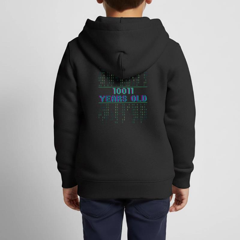 19th birthday 19 years old Binary Code Computer Science Kids Premium Organic Zip-up Hoodie