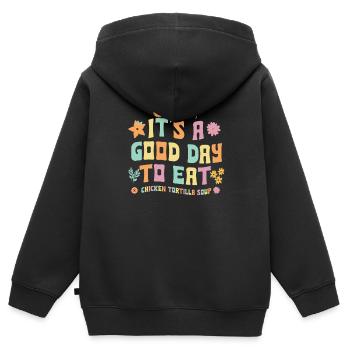 rHähnchen Tortilla Suppe - Kinder Premium Organic Zip Hoodie - Schwarz - Hinten - AI Model Kid Male (0cm)