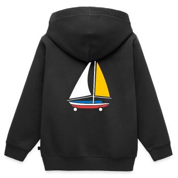 Sand yachting - Kids Premium Organic Zip-up Hoodie - black - Back - AI Model Kid Male (0cm)