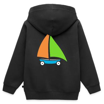 Sand yachting - Kids Premium Organic Zip-up Hoodie - black - Back - AI Model Kid Male (0cm)
