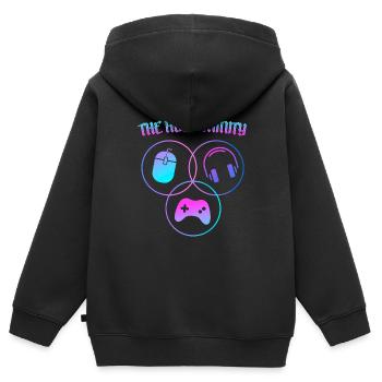 Die Heilige Dreifaltigkeit Des Gaming RGB - Kinder Premium Organic Zip Hoodie - Schwarz - Hinten - AI Model Kid Male (0cm)