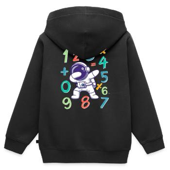 Nombre jour enfants Maths Day enfants Calculateur de costume - Sweat Premium à capuche zippé enfant bio - noir - Dos - AI Model Kid Male (0cm)