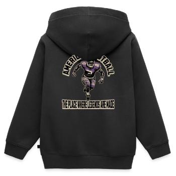 Touchdown Unsere American Football Kollektion - Kinder Premium Organic Zip Hoodie - Schwarz - Hinten - AI Model Kid Male (0cm)