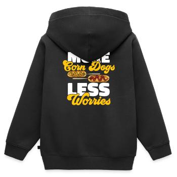 Corn Dog Corndog - Kinder Premium Organic Zip Hoodie - Schwarz - Hinten - AI Model Kid Male (0cm)