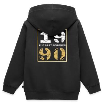 LE MEILLEUR POUR TOUJOURS 1990 - Sweat Premium à capuche zippé enfant bio - noir - Dos - AI Model Kid Male (0cm)