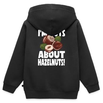 Funny Hazelnut Shirt - Kids Premium Organic Zip-up Hoodie - black - Back - AI Model Kid Male (0cm)