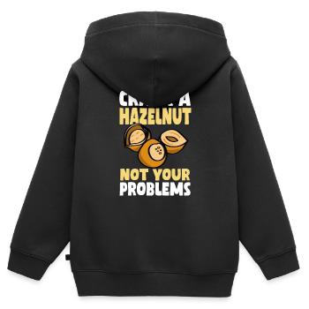 Knacke Eine Haselnuss Nicht Deine Probleme - Kinder Premium Organic Zip Hoodie - Schwarz - Hinten - AI Model Kid Male (0cm)