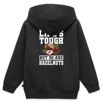 Funny Hazelnut Gift - Kids Premium Organic Zip-up Hoodie - black - Back - AI Model Kid Male (0cm)