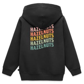 Hazelnuts - Kids Premium Organic Zip-up Hoodie - black - Back - AI Model Kid Male (0cm)