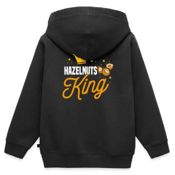Hazelnut King - Kids Premium Organic Zip-up Hoodie - black - Back - AI Model Kid Male (0cm)