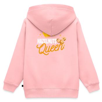 Haselnuss Königin - Kinder Premium Organic Zip Hoodie - Rosa - Hinten - AI Model Kid Female (0cm)