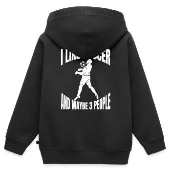 Fußballmannschaft Fußballdesign Fußballspieler - Kinder Premium Organic Zip Hoodie - Schwarz - Hinten - AI Model Kid Male (0cm)