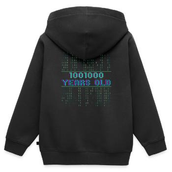 72nd Birthday 72 years old Binary Code Computer Science - Kids Premium Organic Zip-up Hoodie - black - Back - AI Model Kid Male (0cm)
