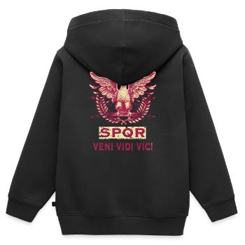 ROMA SPQR VENI VIDI VICI - Kids Premium Organic Zip-up Hoodie - black - Back - AI Model Kid Male (0cm)